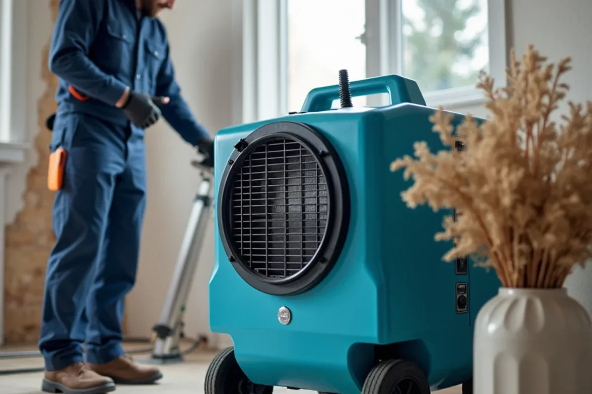Industrial low-grain refrigerant dehumidifier removing ambient moisture in Ogden residence